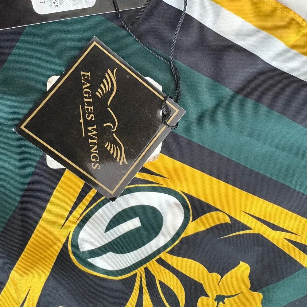 NWT Rare Vintage Green Bay Packers‎ NFL Poly Scarf Women Geo Floral Print New